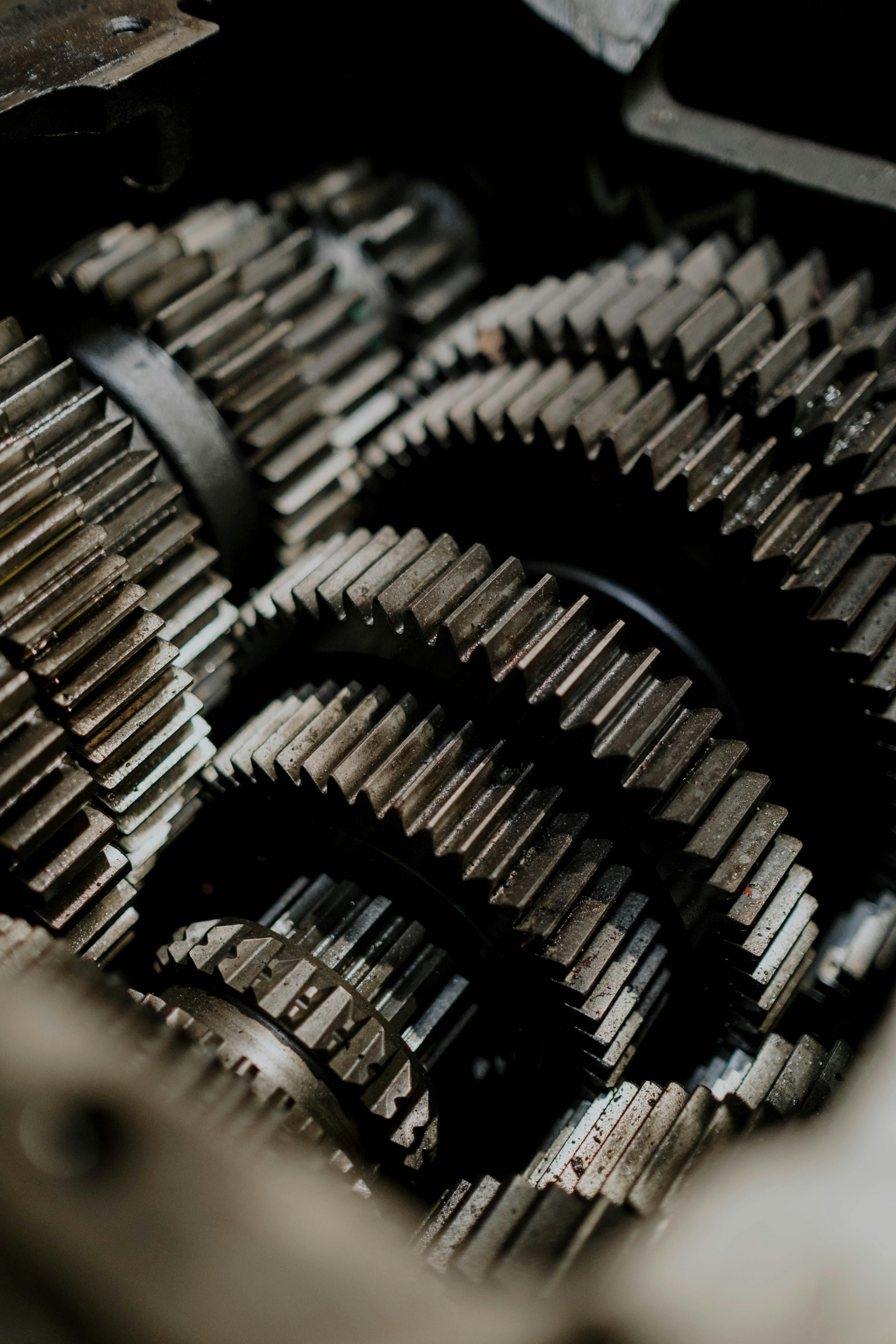 Close-up of precision transmission gears serviced at RCore Transmissions Oklahoma City